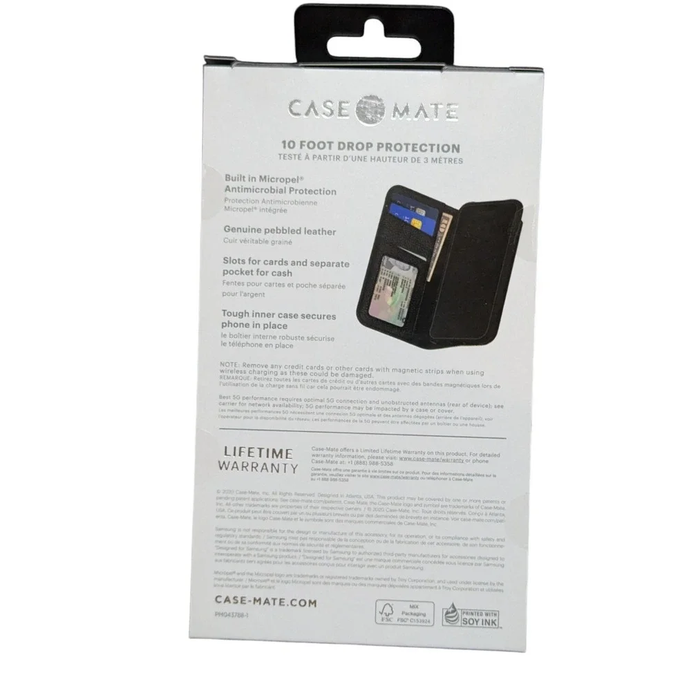 i9. Case-Mate Tough Wallet Folio Case for‎ Samsung Galaxy Note20 5G - Black